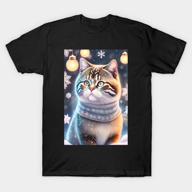 British Shorthair Kitten Enjoys Holiday T-Shirt by Enchanted Reverie